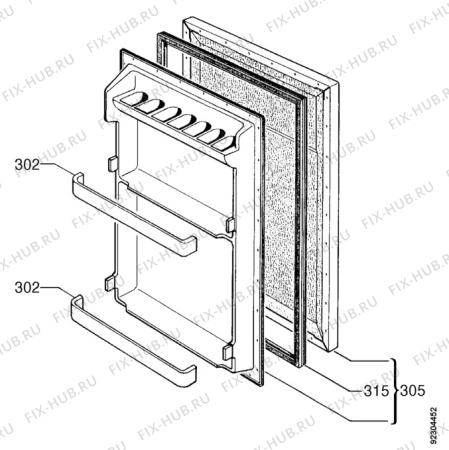 Взрыв-схема холодильника Electrolux ELX144 - Схема узла Door 003